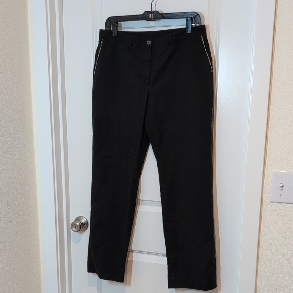 Burberry Golf Women's Elegant Black Dress Pants Size 10